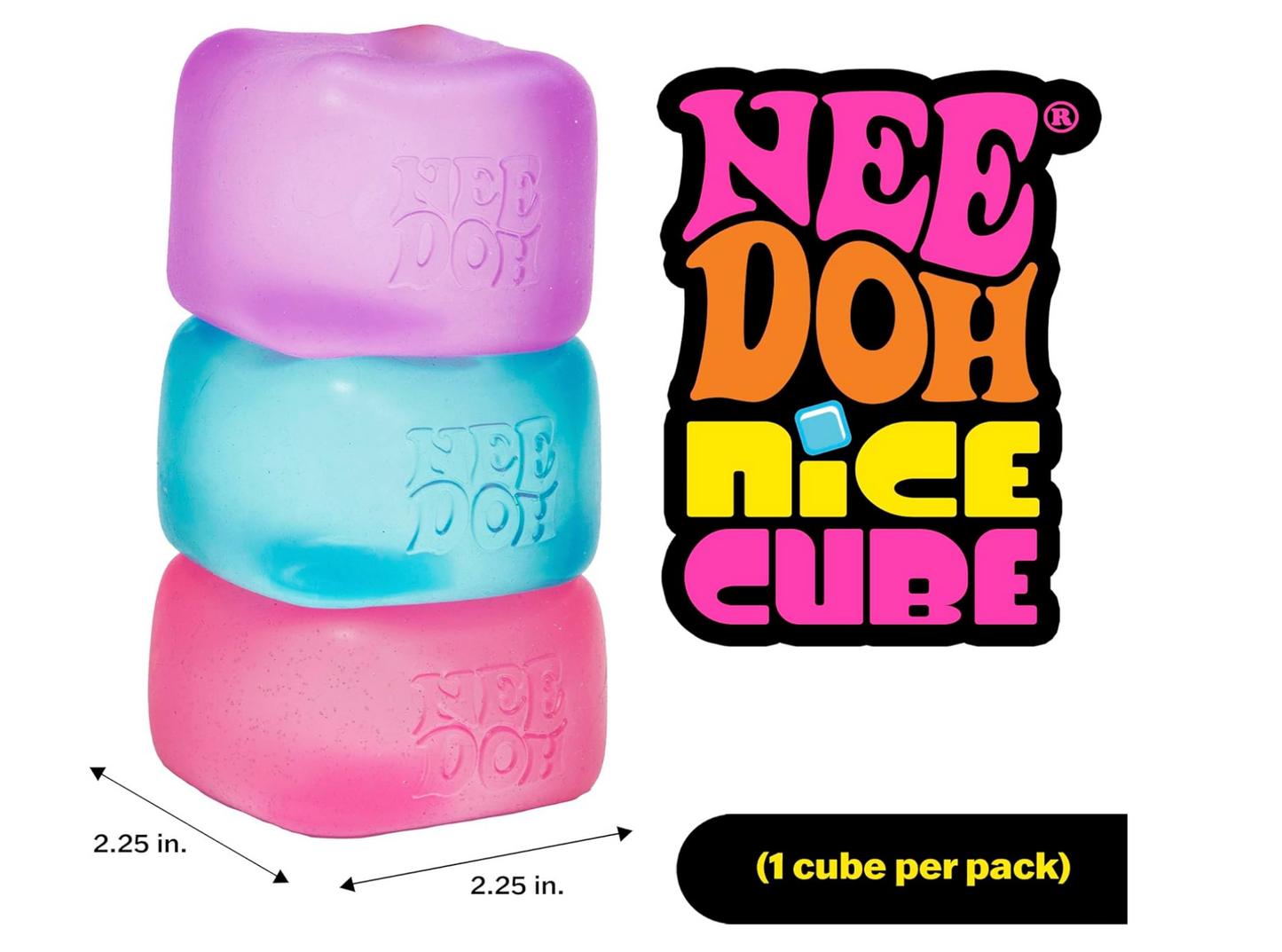 NeeDoh Nice Cube for ADHD Focus – Sensory Fidget Toy for Concentration & Calm Mind
