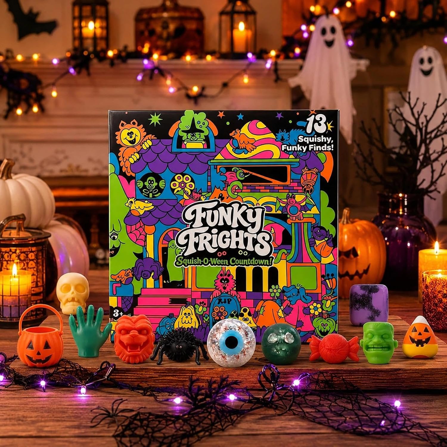 NeeDoh Funky Frights Squish-O-Ween Halloween squishy toys and countdown box