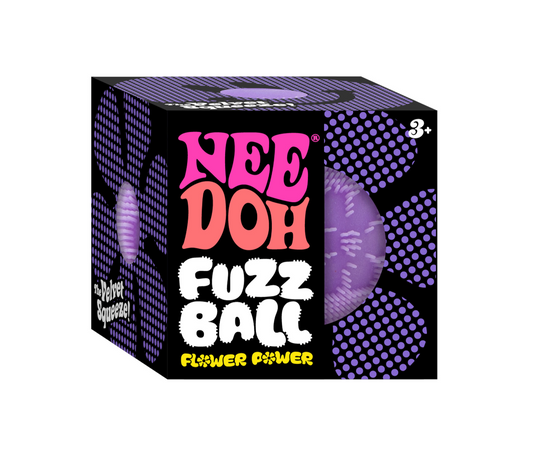 Assorted colorful NeeDoh Fuzz Ball Flower Power velvet sensory squish toys