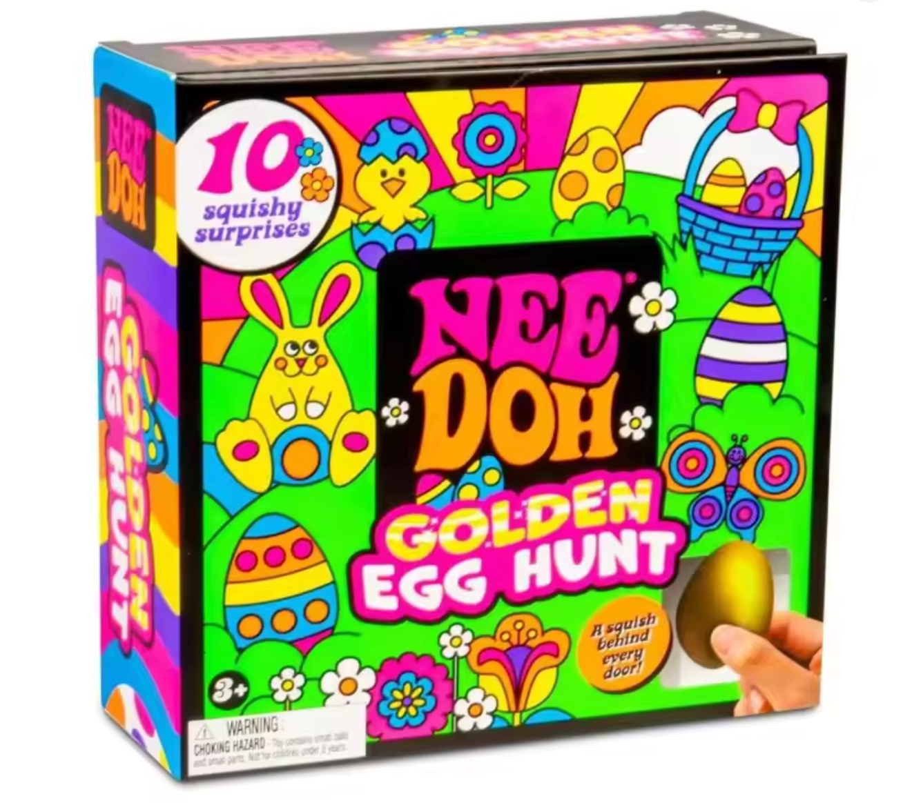 NeeDoh Golden Egg Hunt blind box with colorful packaging and surprise sensory fidget toys