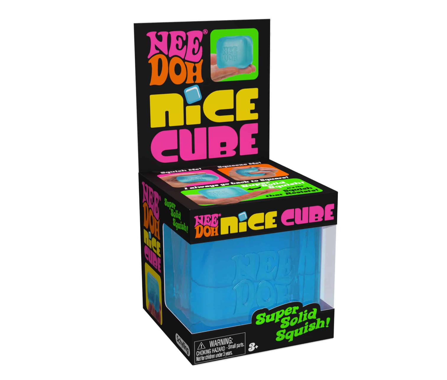 NeeDoh Nice Cube stress toy super solid squishy sensory cube for anxiety relief and ADHD focus
