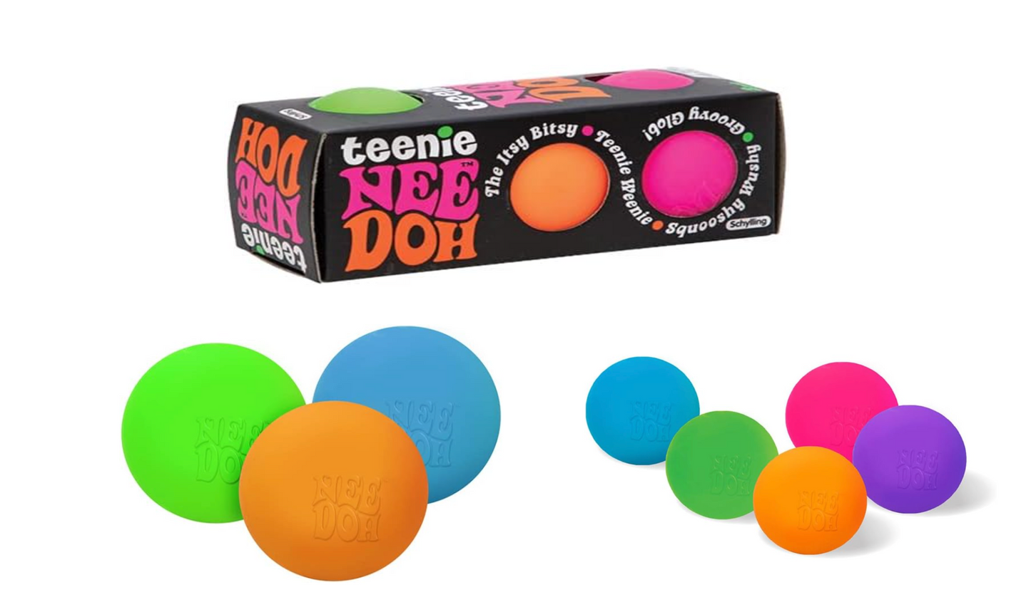 NeeDoh Teenie 3 mini groovy glob sensory fidget toys in assorted colors for stress relief and fun